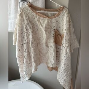 Oli & Hali Cream Relaxed Lace Blouse